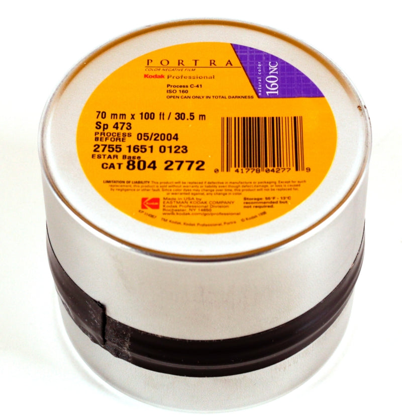 70mm Portra 160, 50ft roll (stored frozen, tested)