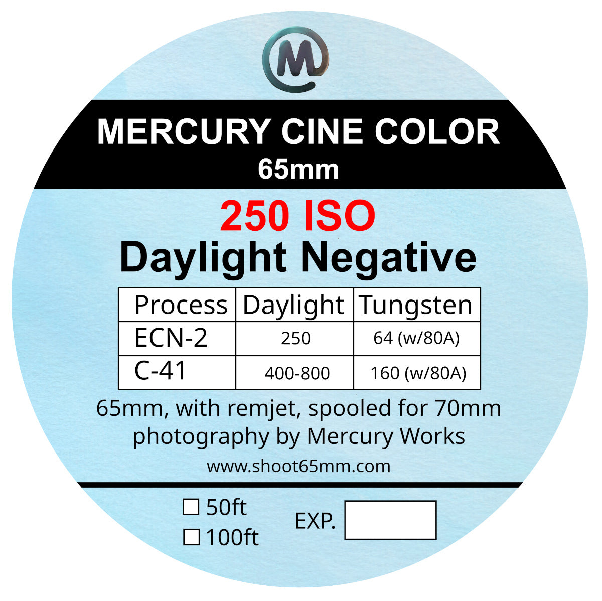 Mercury Cine Color 250 - 65mm film
